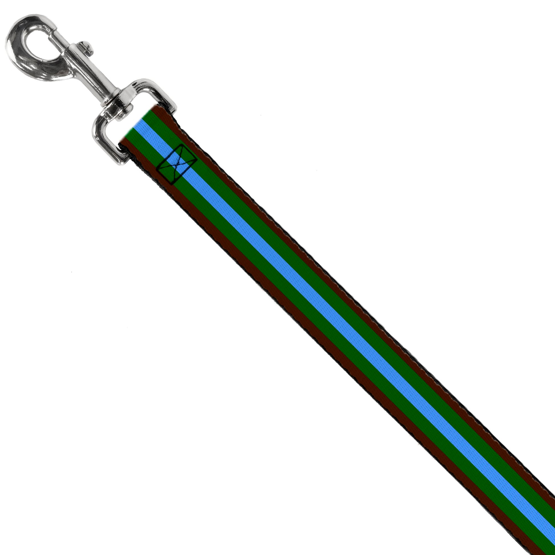 Dog Leash - Stripes Brown/Green/Baby Blue Dog Leashes Buckle-Down