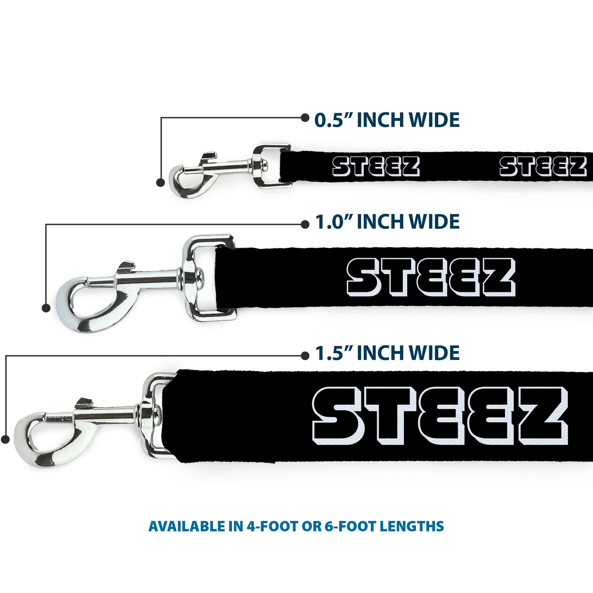 Dog Leash - STEEZ 3-D Black/White Dog Leashes Buckle-Down