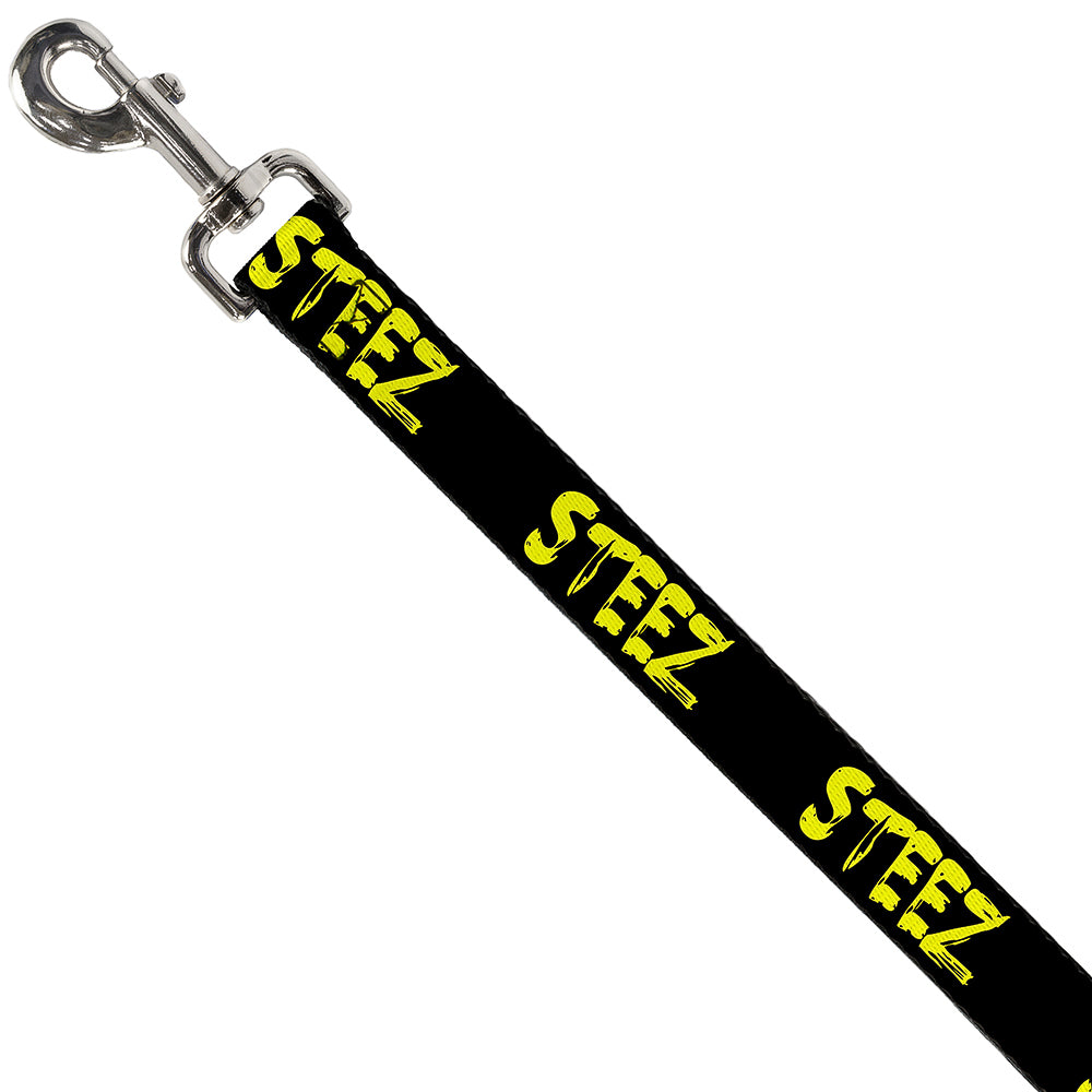 Dog Leash - STEEZ Brushed Black/Yellow Dog Leashes Buckle-Down