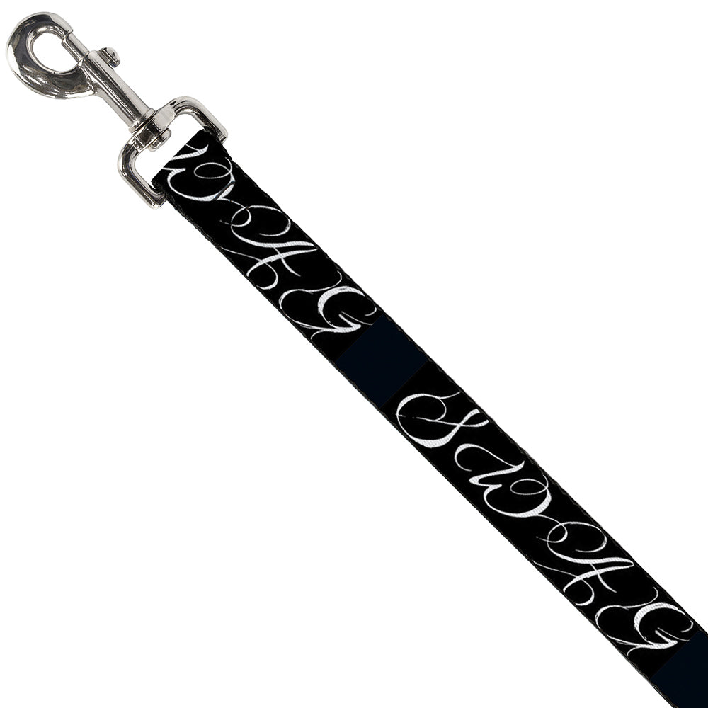 Dog Leash - SWAG Script Black/White Dog Leashes Buckle-Down