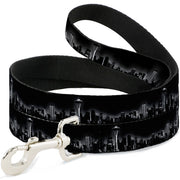 Dog Leash - Seattle Vivid Skyline Black/White Dog Leashes Buckle-Down