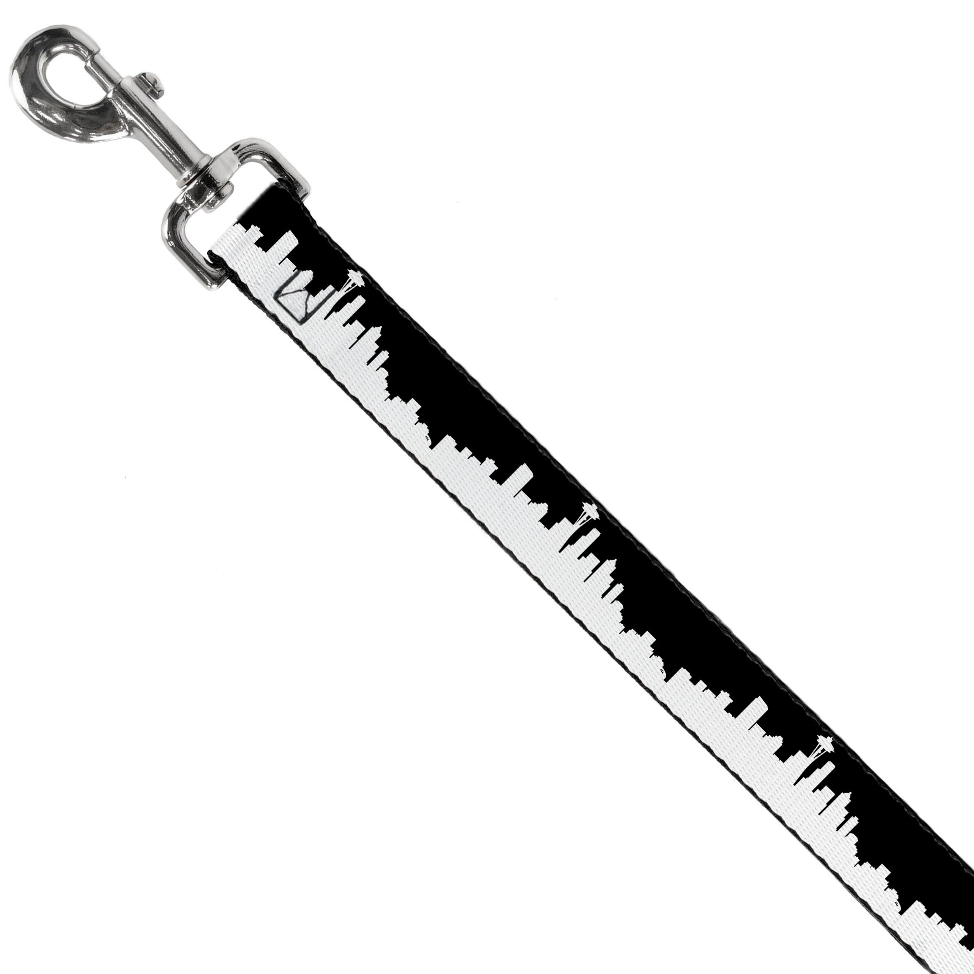 Dog Leash - Seattle Solid Skyline Black/White Dog Leashes Buckle-Down