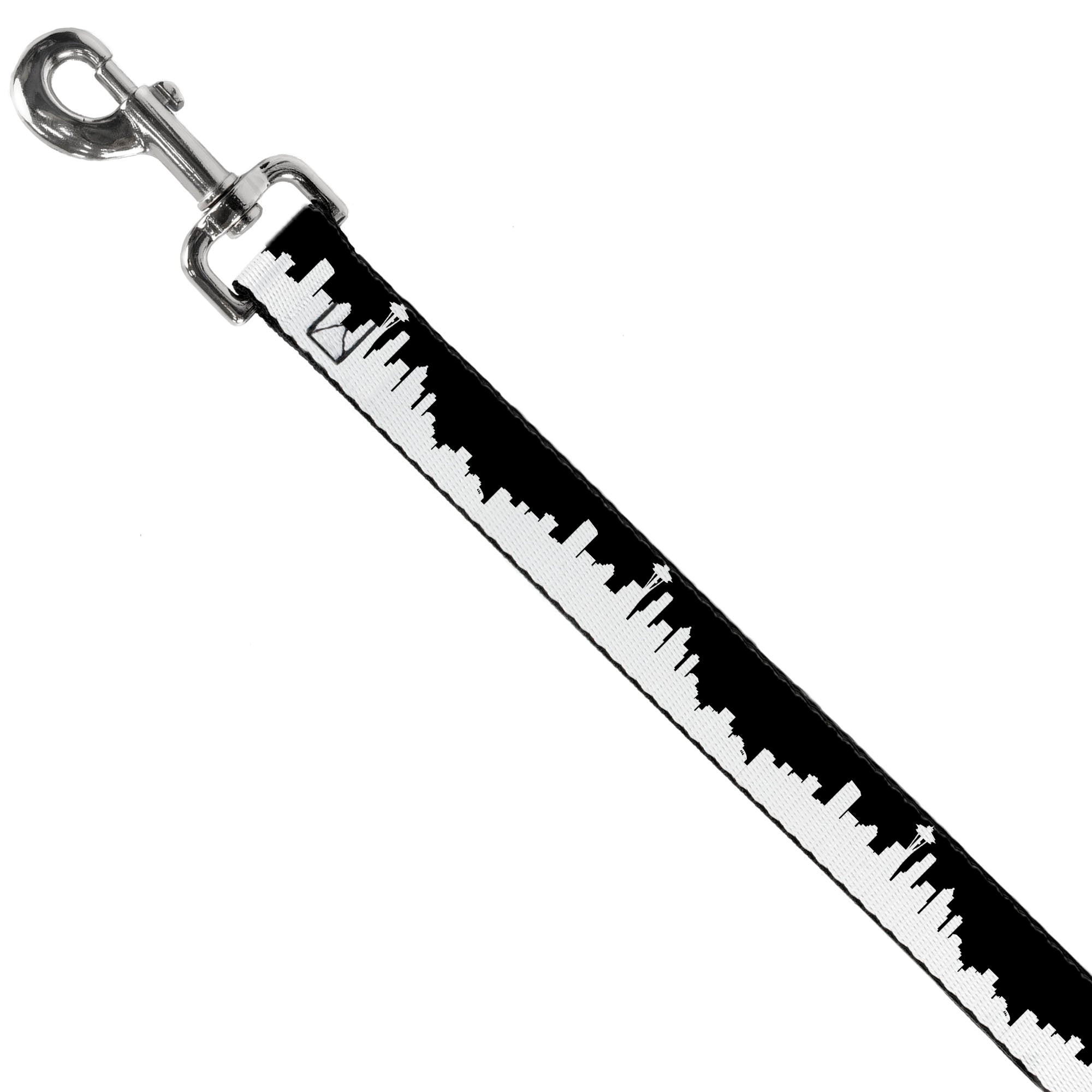 Dog Leash - Seattle Solid Skyline Black/White Dog Leashes Buckle-Down