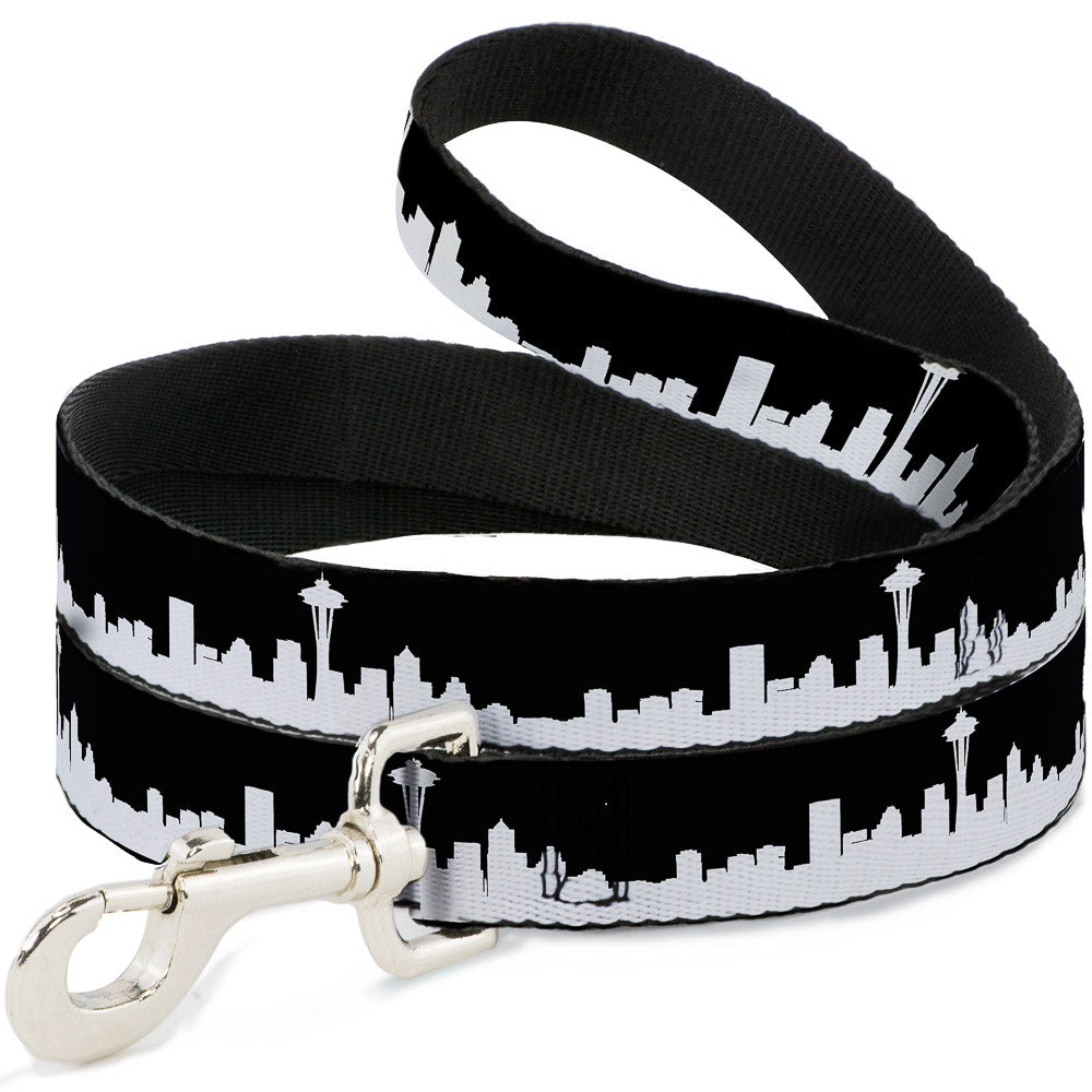 Dog Leash - Seattle Solid Skyline Black/White Dog Leashes Buckle-Down