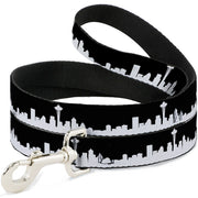 Dog Leash - Seattle Solid Skyline Black/White Dog Leashes Buckle-Down