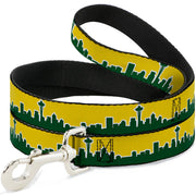 Dog Leash - Seattle Skyline Yellow/Emerald Green Dog Leashes Buckle-Down
