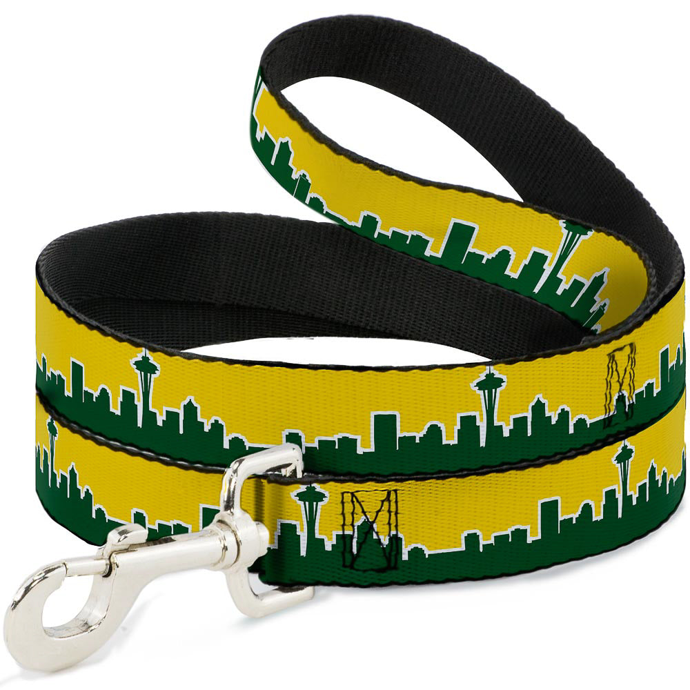 Dog Leash - Seattle Skyline Yellow/Emerald Green Dog Leashes Buckle-Down