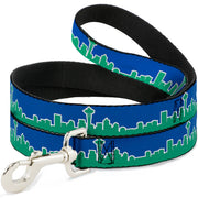 Dog Leash - Seattle Skyline Blue/Green Dog Leashes Buckle-Down