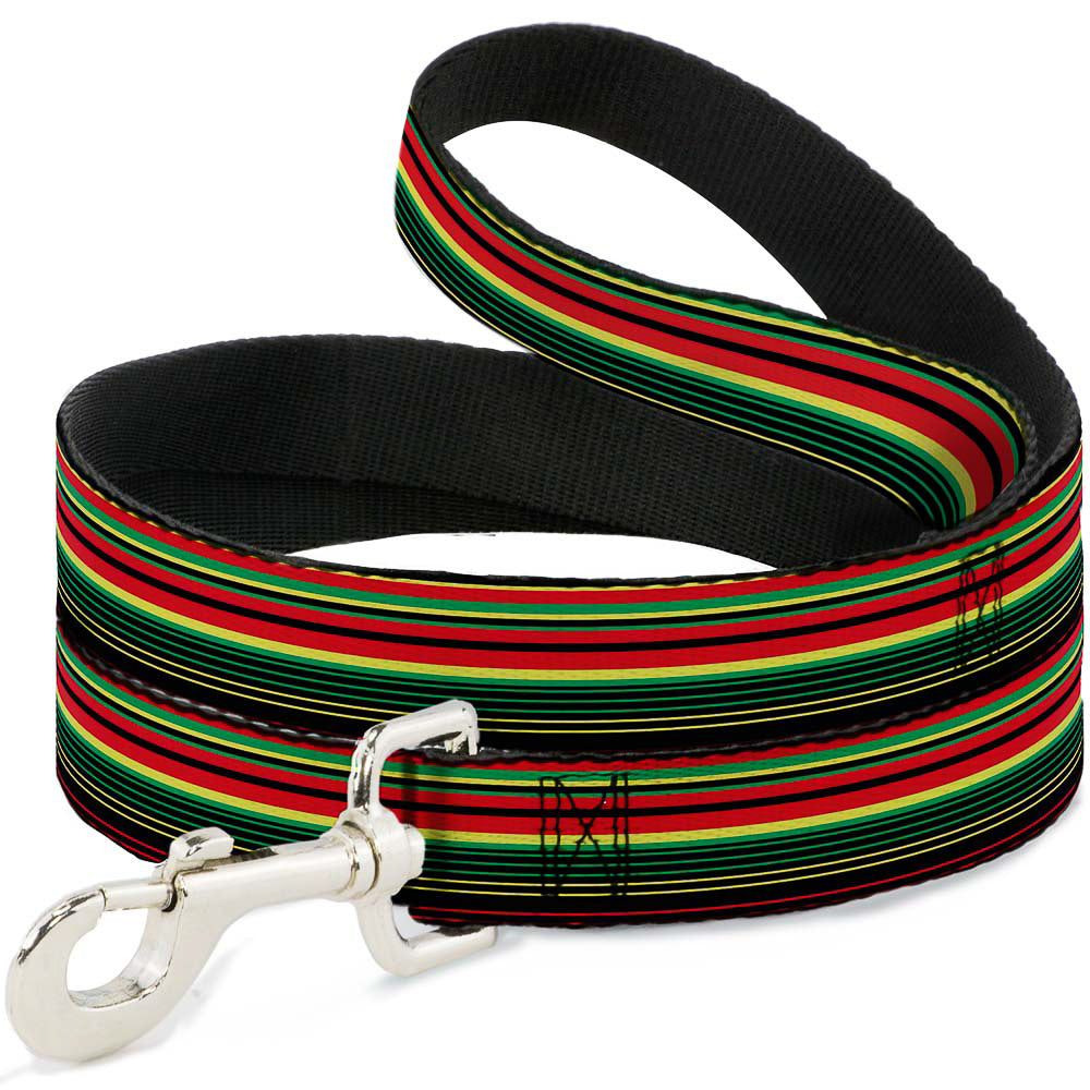 Dog Leash - Stripe Transitions Black/Red/Green/Yellow Dog Leashes Buckle-Down