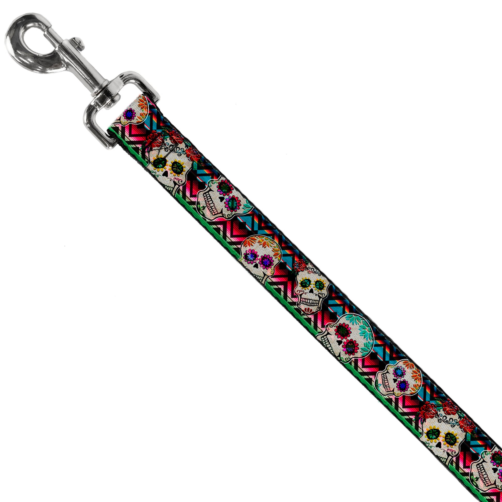 Dog Leash - Sugar Skulls Zarape Multi Color Dog Leashes Buckle-Down