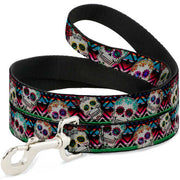 Dog Leash - Sugar Skulls Zarape Multi Color Dog Leashes Buckle-Down
