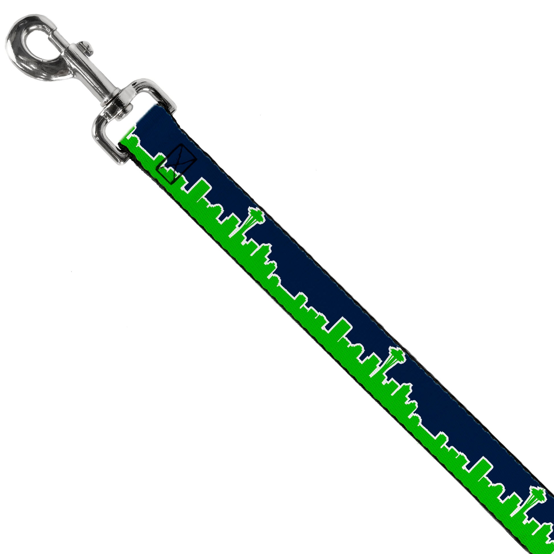 Dog Leash - Seattle Skyline Navy/Lime Green Dog Leashes Buckle-Down