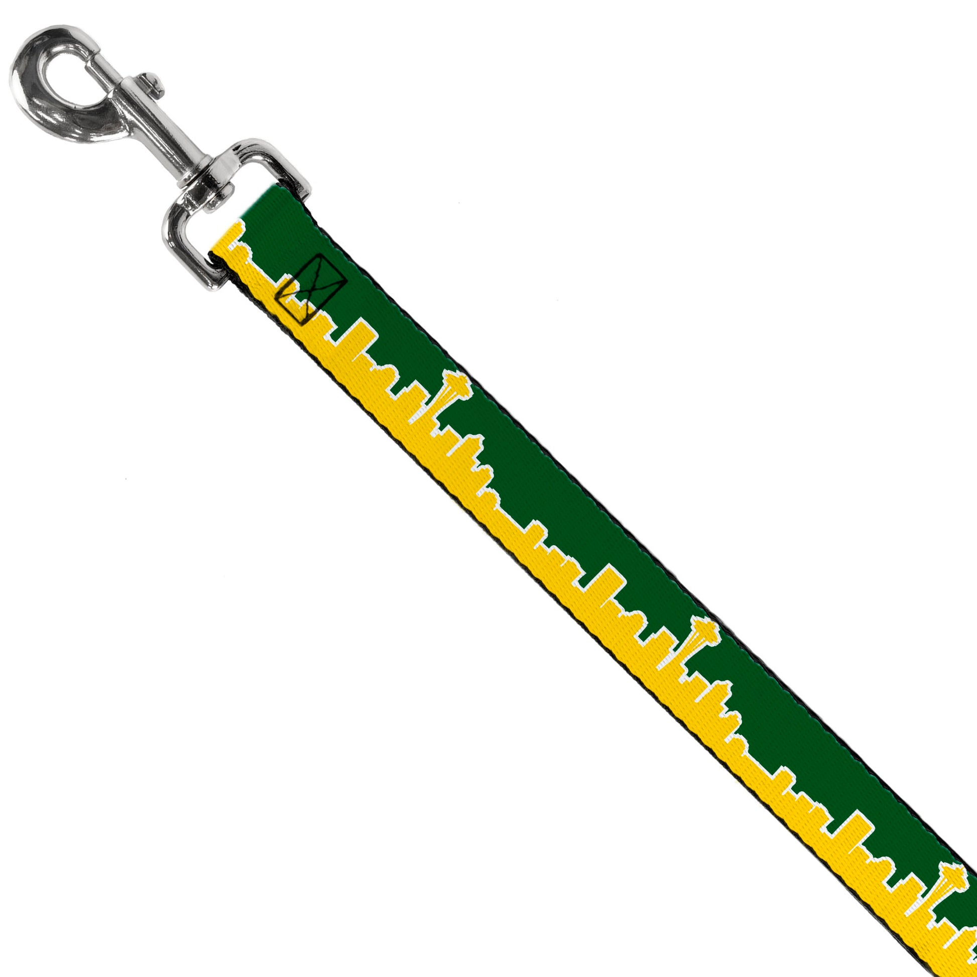 Dog Leash - Seattle Skyline Green/Yellow Dog Leashes Buckle-Down