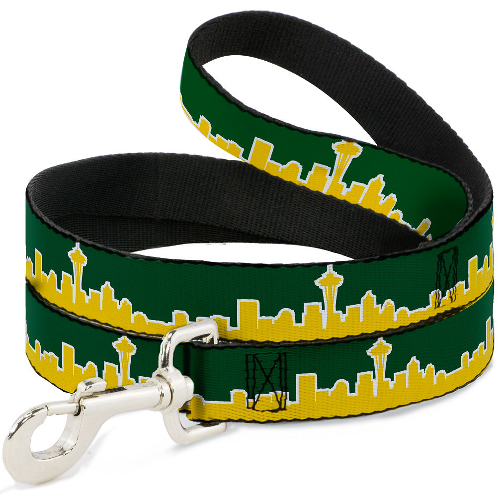 Dog Leash - Seattle Skyline Green/Yellow Dog Leashes Buckle-Down