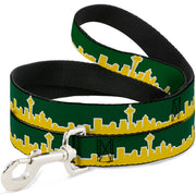 Dog Leash - Seattle Skyline Green/Yellow Dog Leashes Buckle-Down