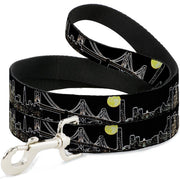 Dog Leash - San Francisco w/Moon Vivid Skyline Black Dog Leashes Buckle-Down
