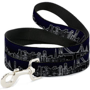 Dog Leash - San Francisco Vivid Skyline Midnight Blue Dog Leashes Buckle-Down