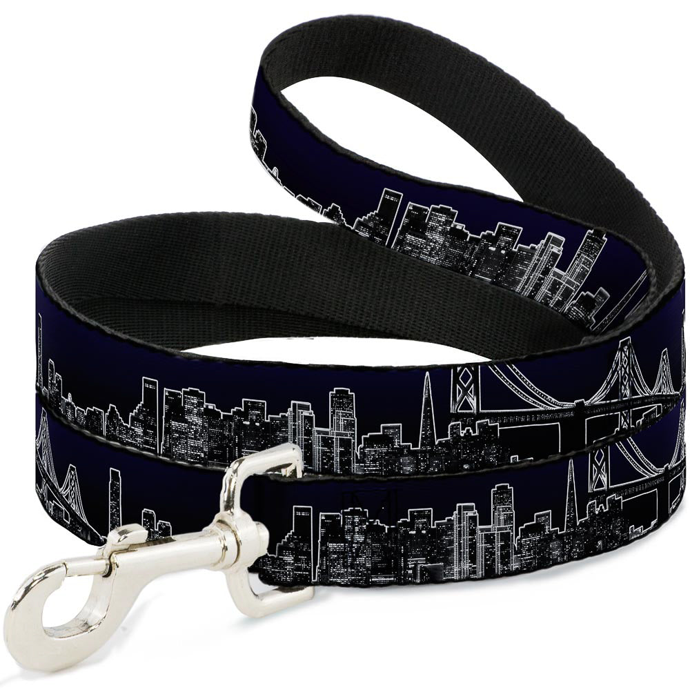 Dog Leash - San Francisco Vivid Skyline Midnight Blue Dog Leashes Buckle-Down