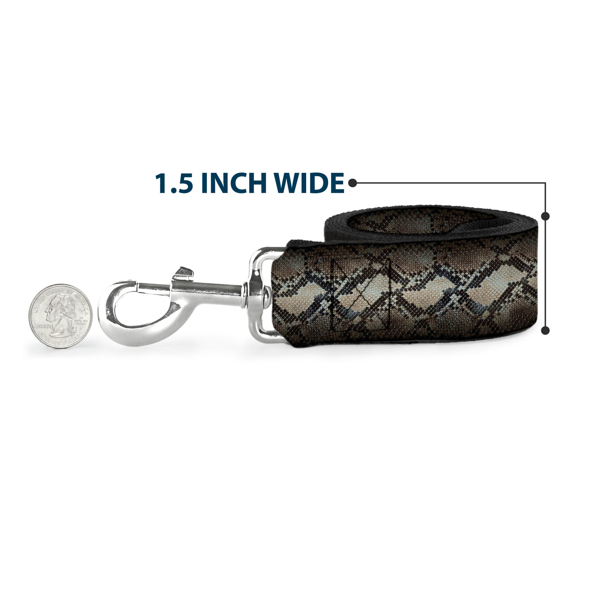 Dog Leash - Snake Skin 3 Grays Dog Leashes Buckle-Down