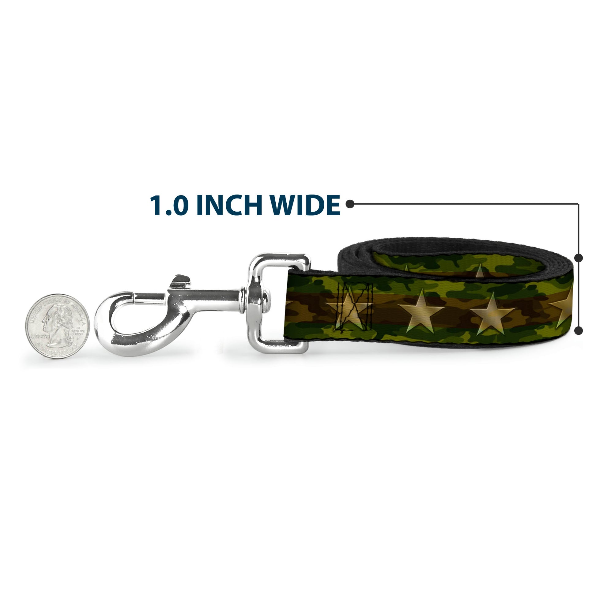 Dog Leash - Star Camo Olive/Gold Dog Leashes Buckle-Down