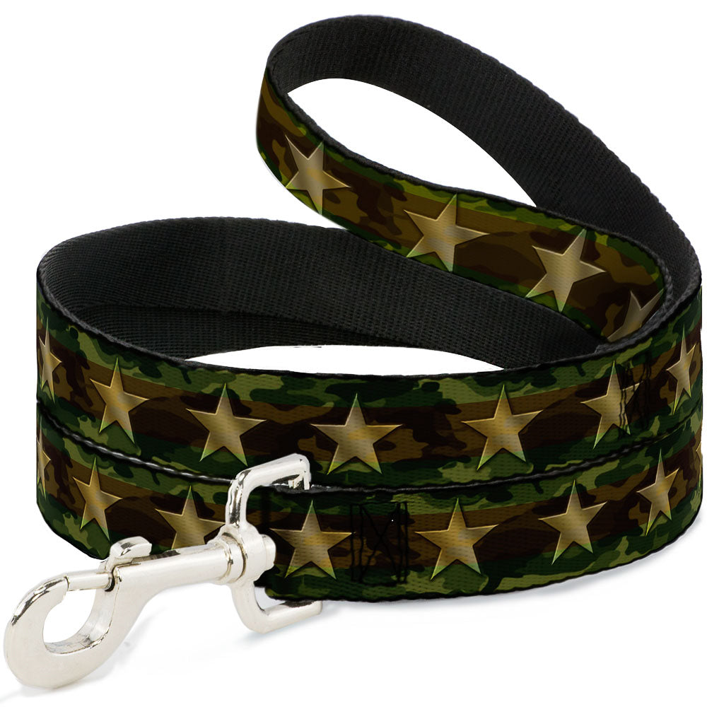 Dog Leash - Star Camo Olive/Gold Dog Leashes Buckle-Down