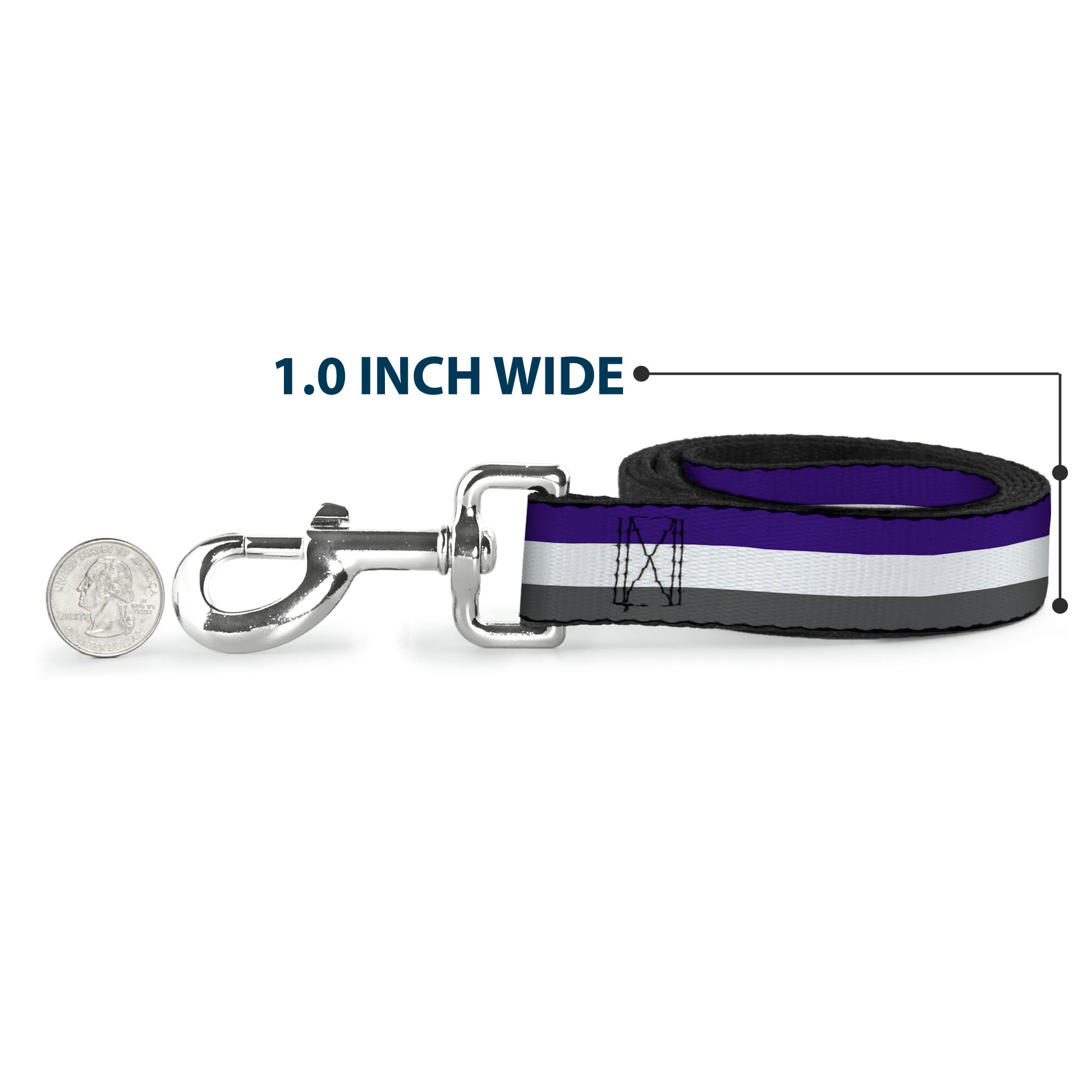 Dog Leash - Stripes Purple/White/Gray Dog Leashes Buckle-Down