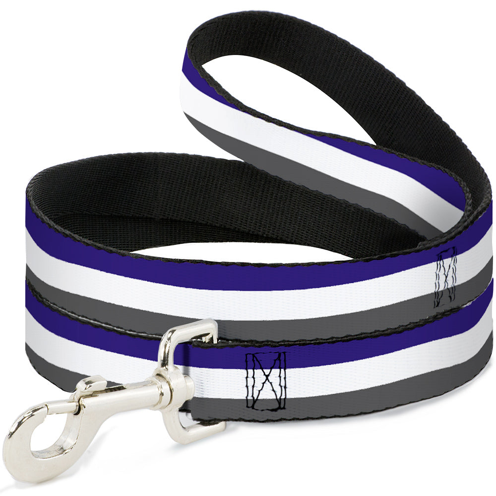 Dog Leash - Stripes Purple/White/Gray Dog Leashes Buckle-Down