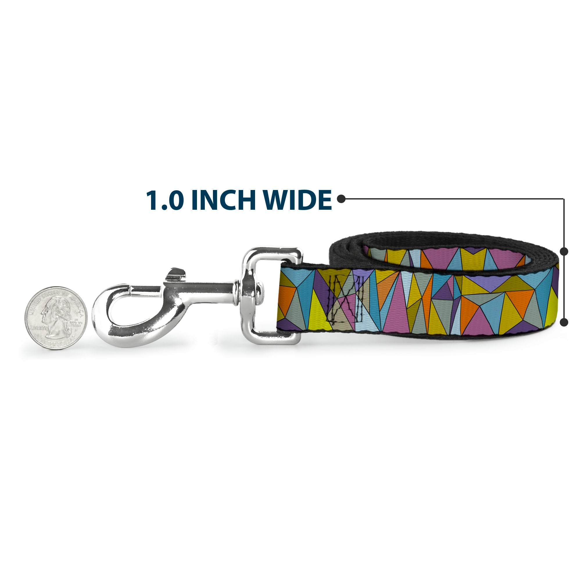 Dog Leash - Stained Glass Mosaic Multi Color Dog Leashes Buckle-Down