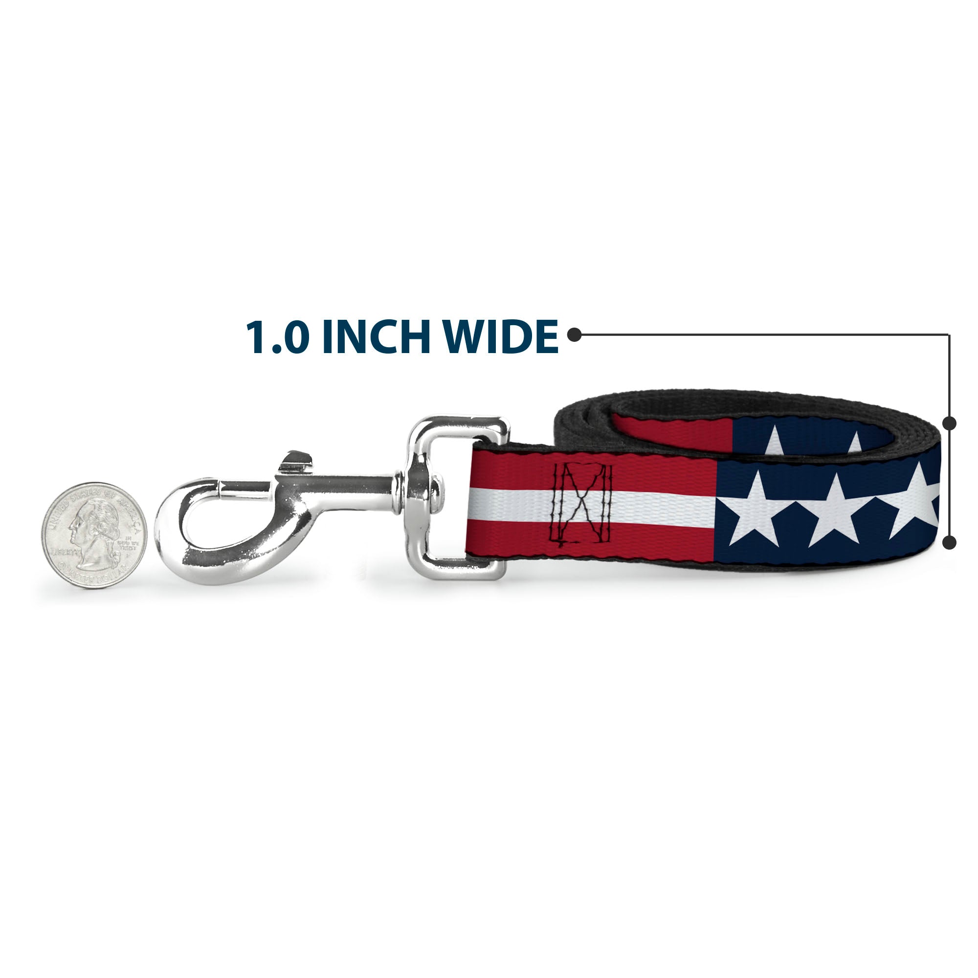 Dog Leash - Stars & Stripes Blue/White/Red/White Dog Leashes Buckle-Down
