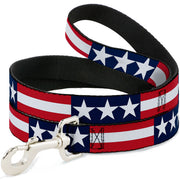 Dog Leash - Stars & Stripes Blue/White/Red/White Dog Leashes Buckle-Down