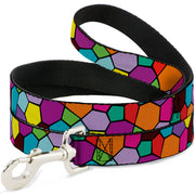 Dog Leash - Stained Glass Mosaic2 Multi Color/Navy Dog Leashes Buckle-Down