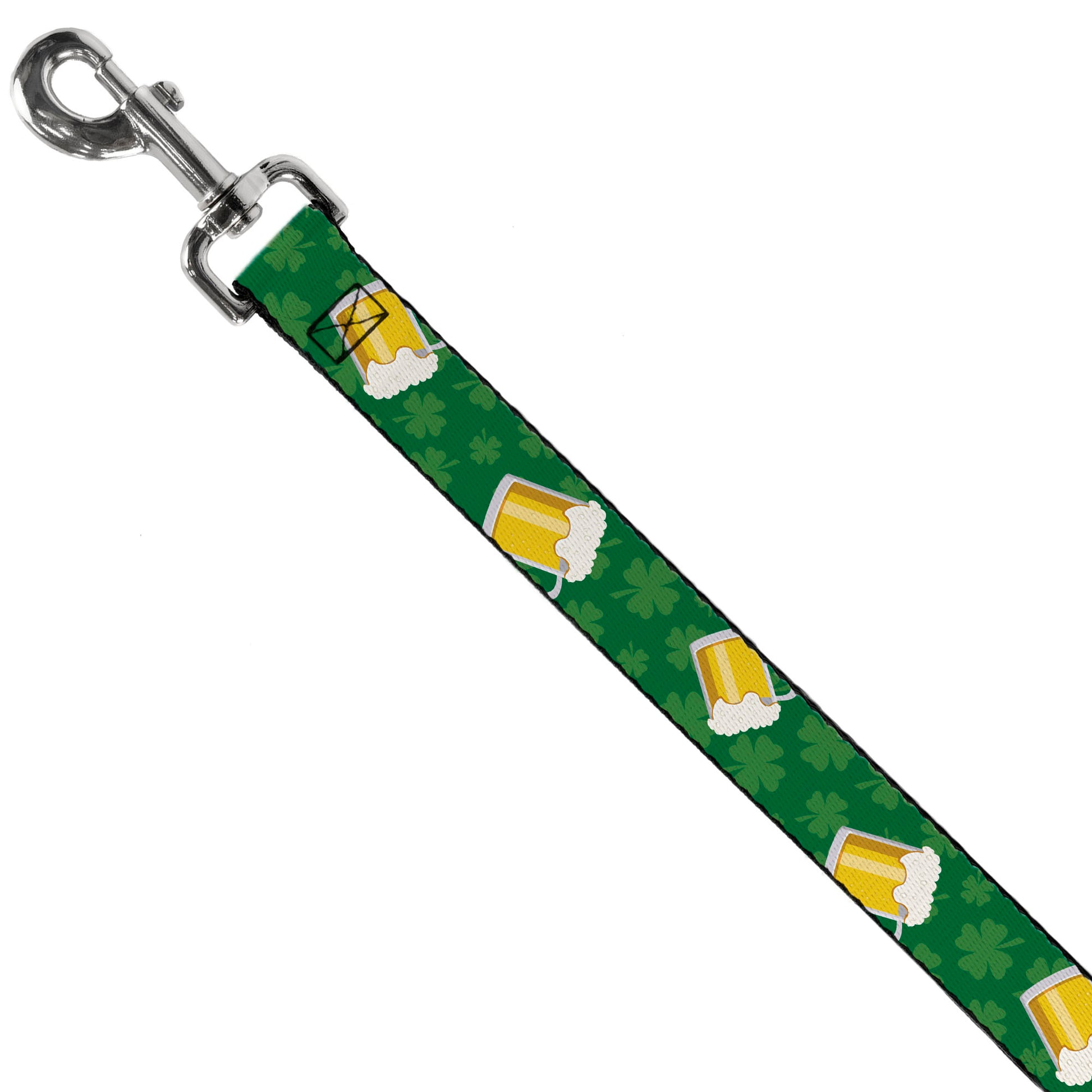 Dog Leash - St. Pat's Clovers/Beer Mugs Greens Dog Leashes Buckle-Down