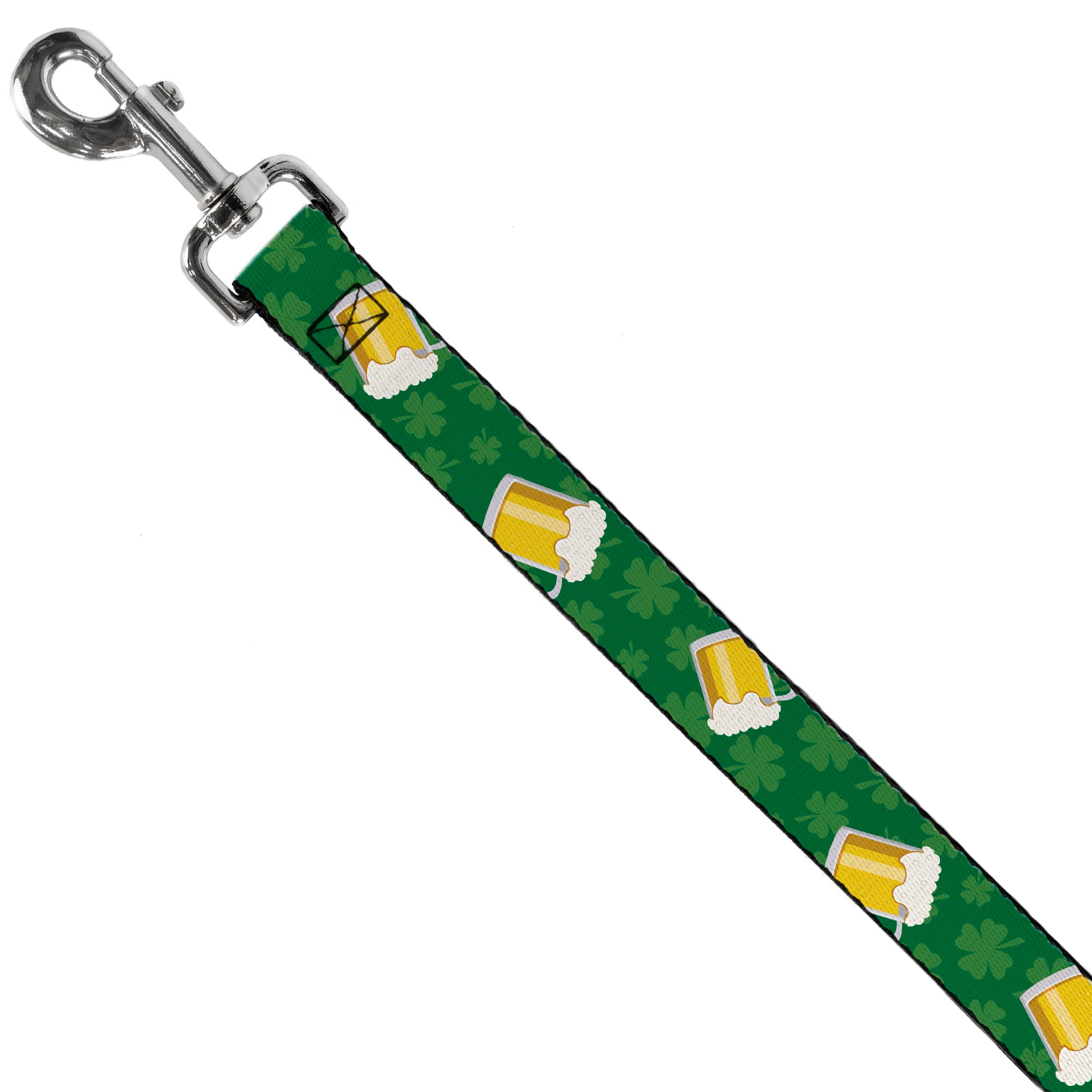 Dog Leash - St. Pat's Clovers/Beer Mugs Greens Dog Leashes Buckle-Down