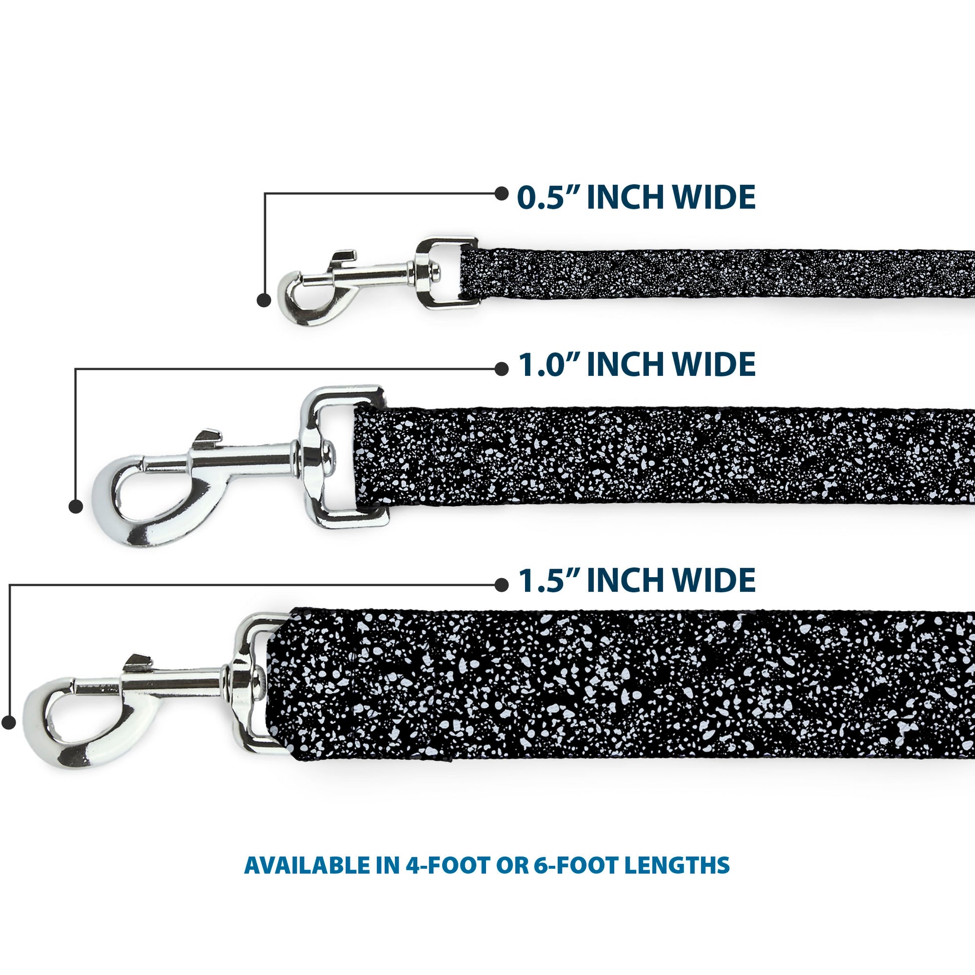 Dog Leash - Speckle Black/White Dog Leashes Buckle-Down