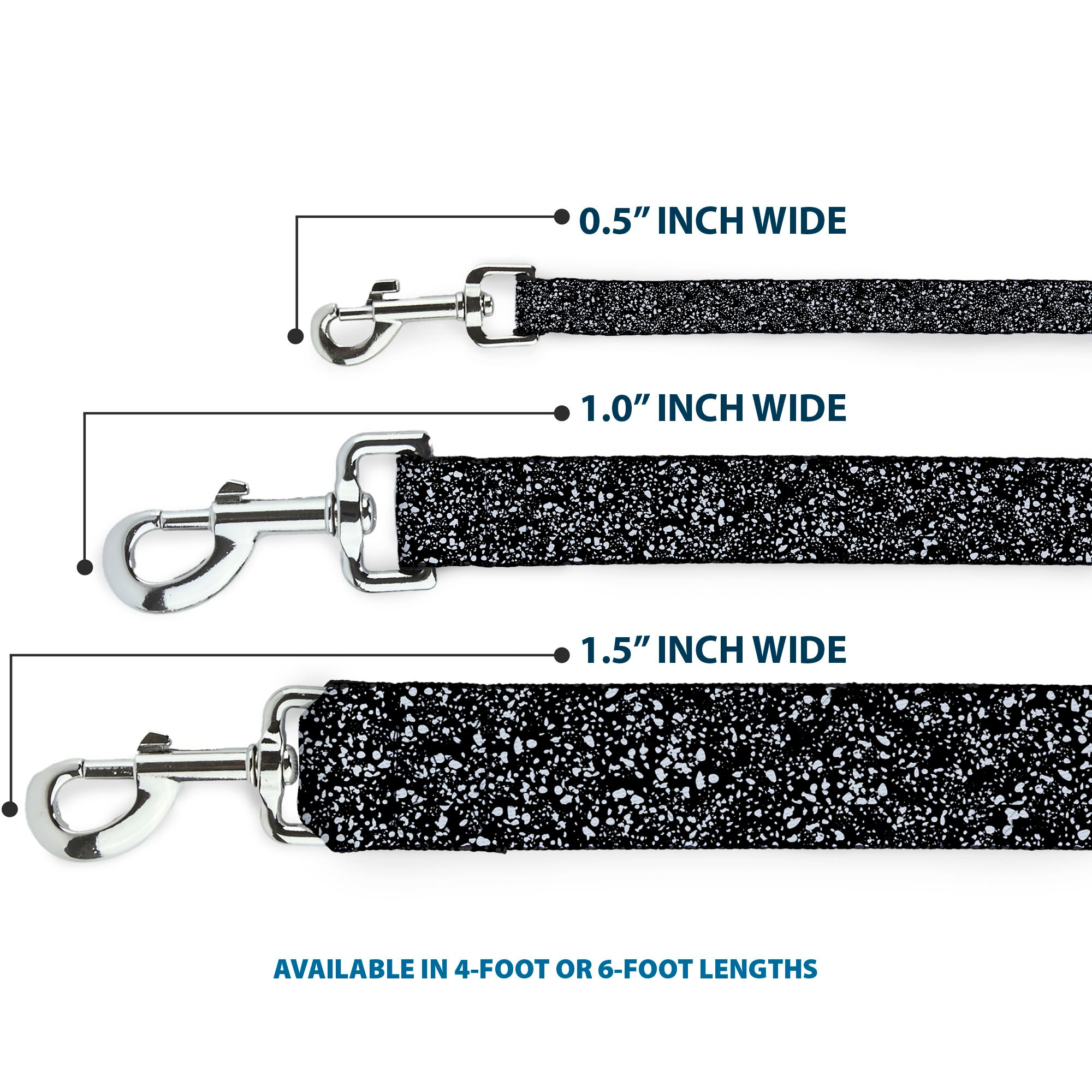 Dog Leash - Speckle Black/White Dog Leashes Buckle-Down