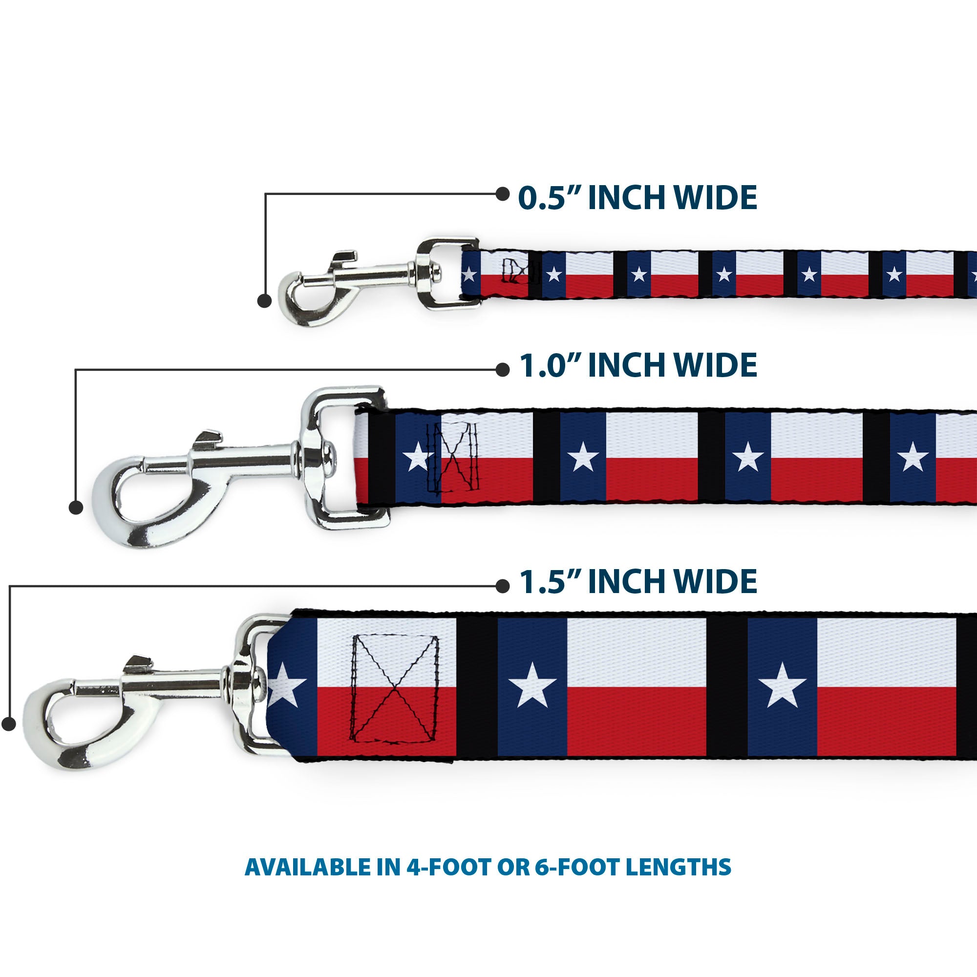 Dog Leash - Texas Flag/Black Dog Leashes Buckle-Down