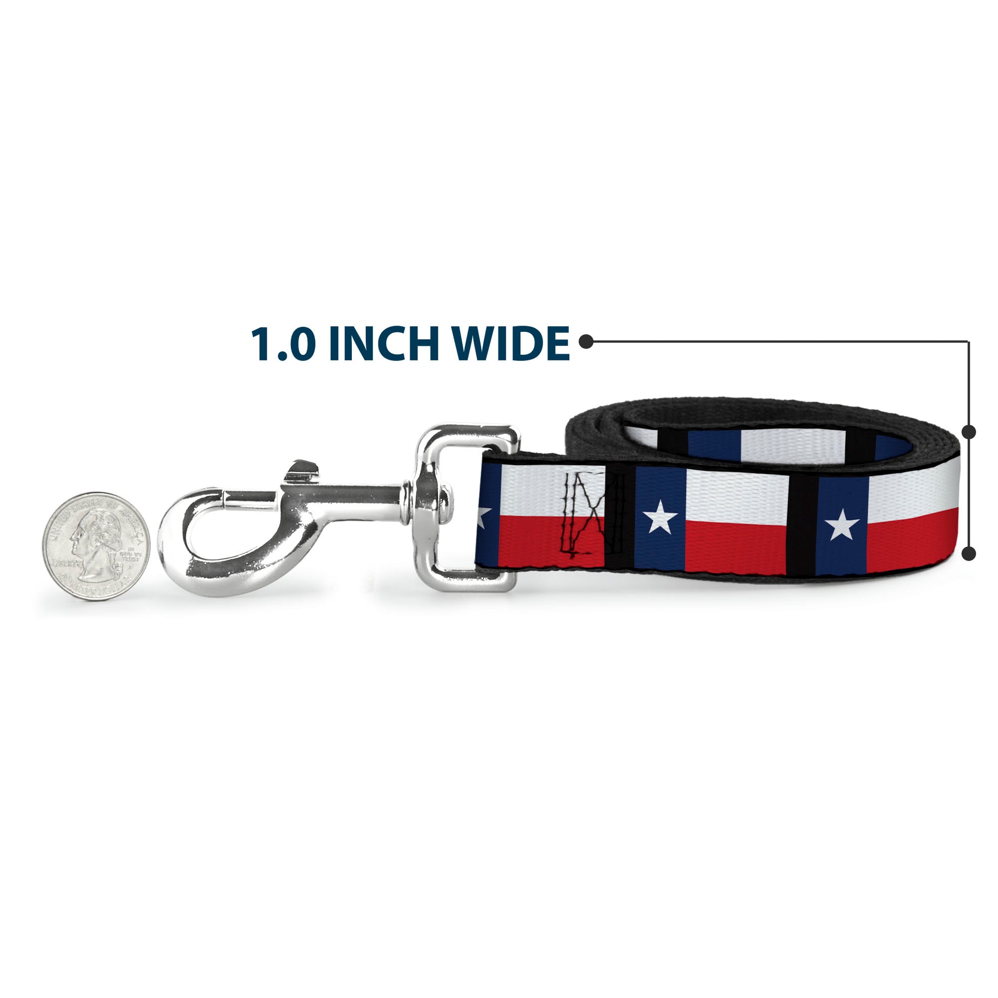 Dog Leash - Texas Flag/Black Dog Leashes Buckle-Down