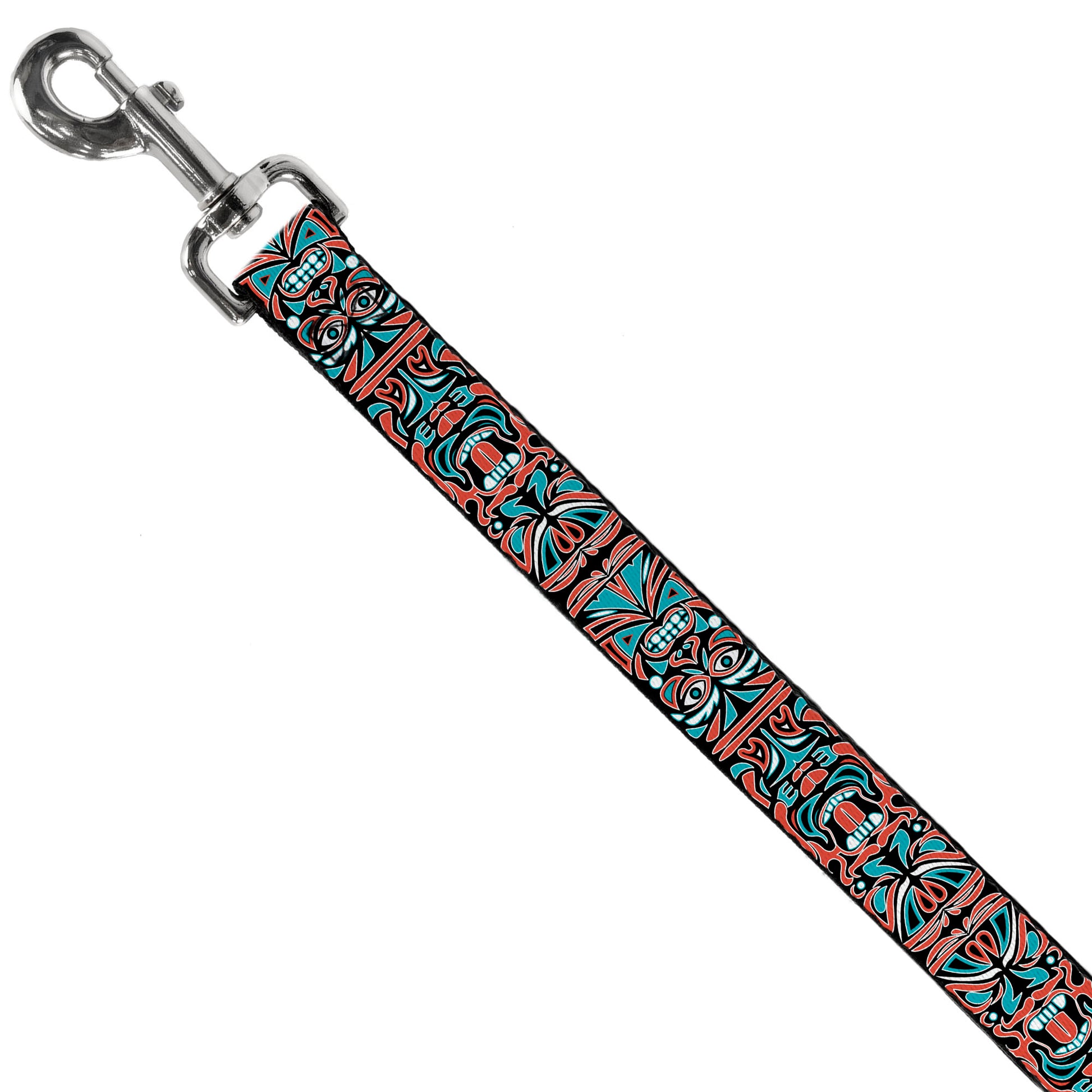 Dog Leash - Totem Carvings Black/White/Orange/Turquoise Dog Leashes Buckle-Down