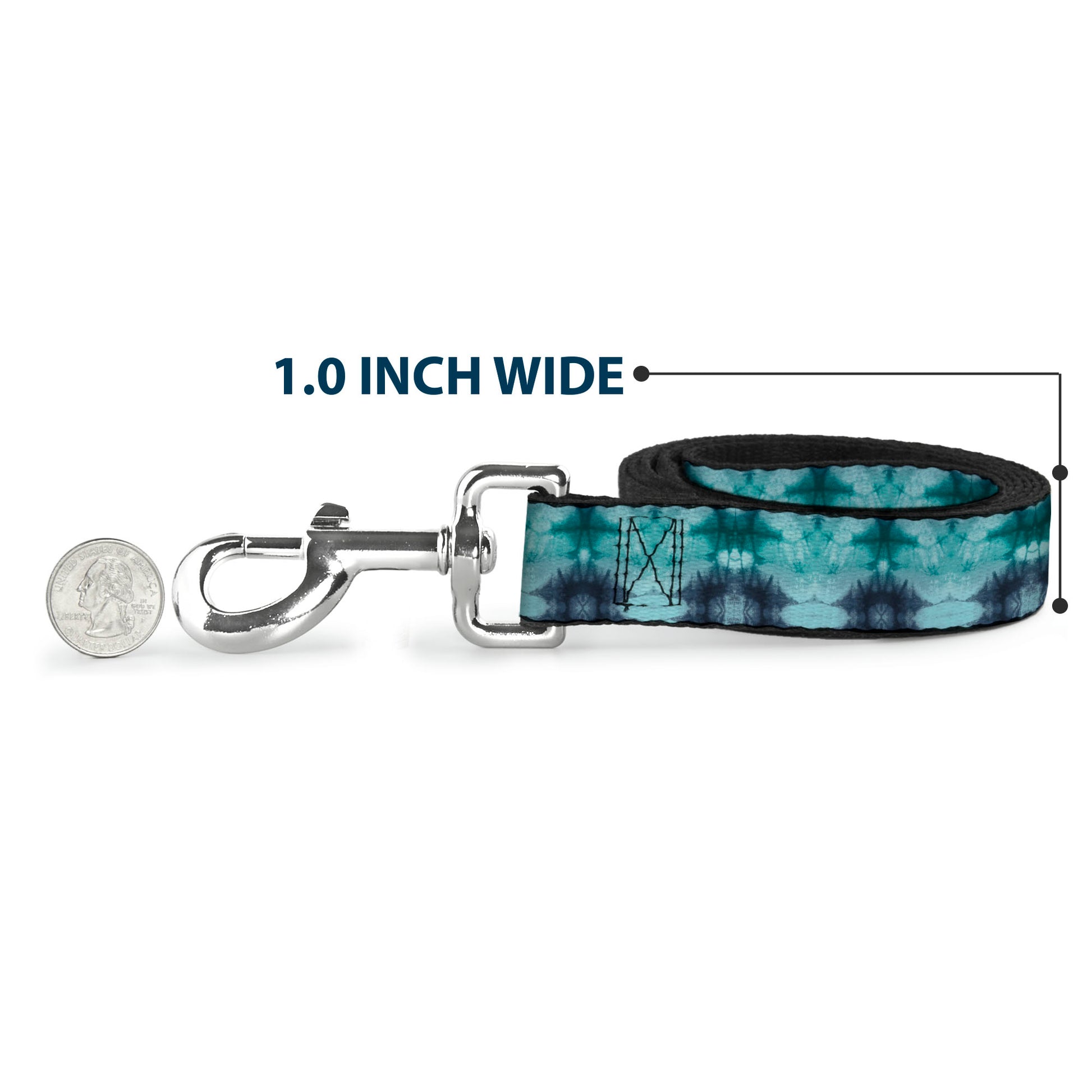 Dog Leash - Tie Dye Reflection Turquoise Blues Dog Leashes Buckle-Down