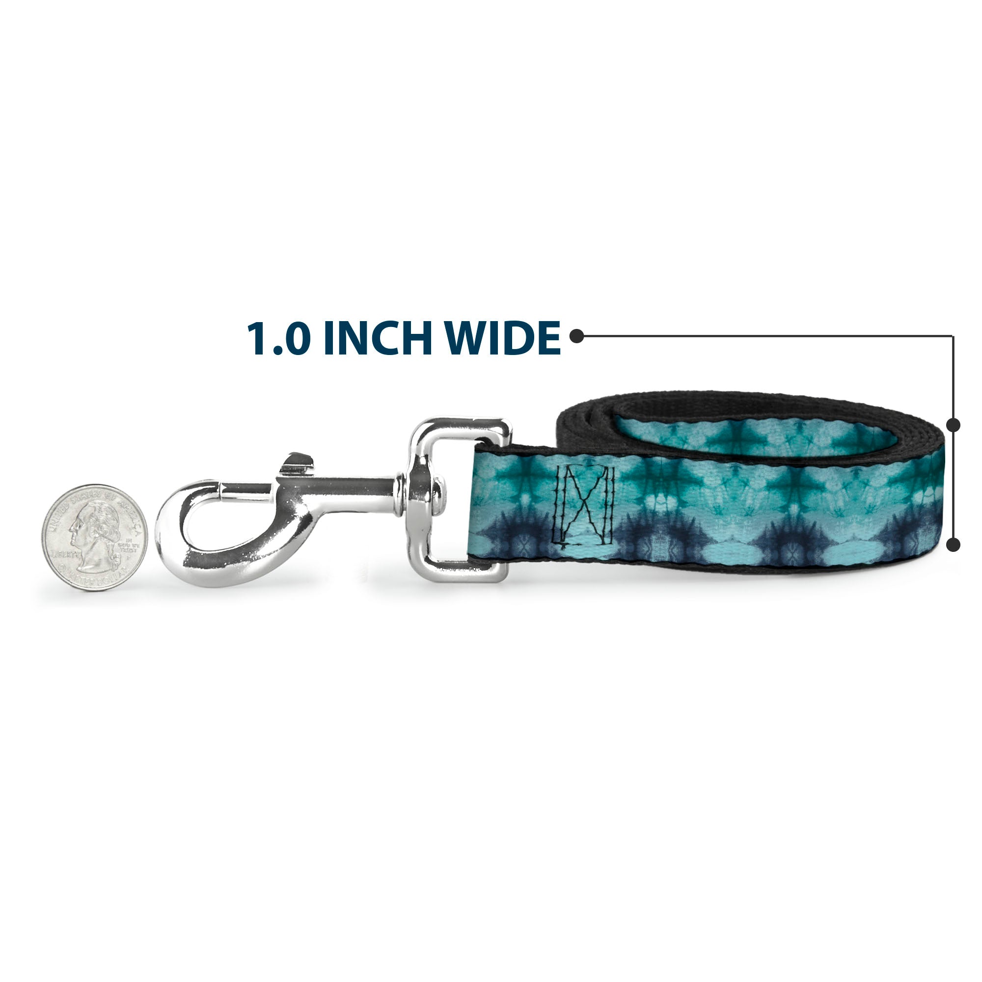 Dog Leash - Tie Dye Reflection Turquoise Blues Dog Leashes Buckle-Down
