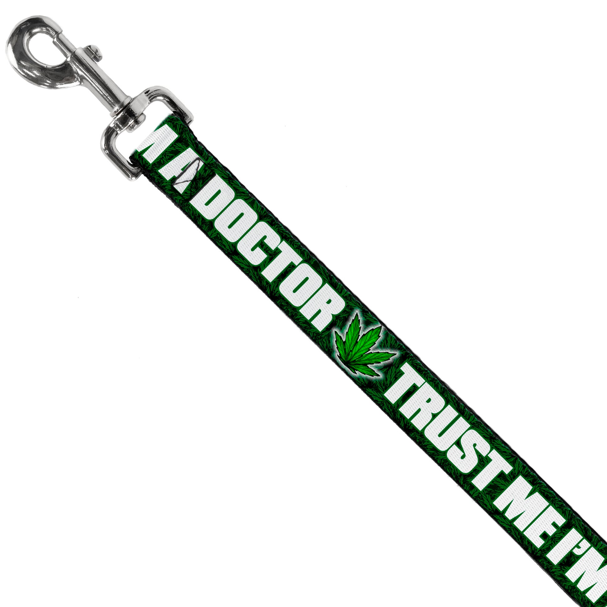 Buckle-Down Dog Leash - TRUST ME I'M A DOCTOR/Marijuana Haze Leag Greens/White Dog Leashes Buckle-Down