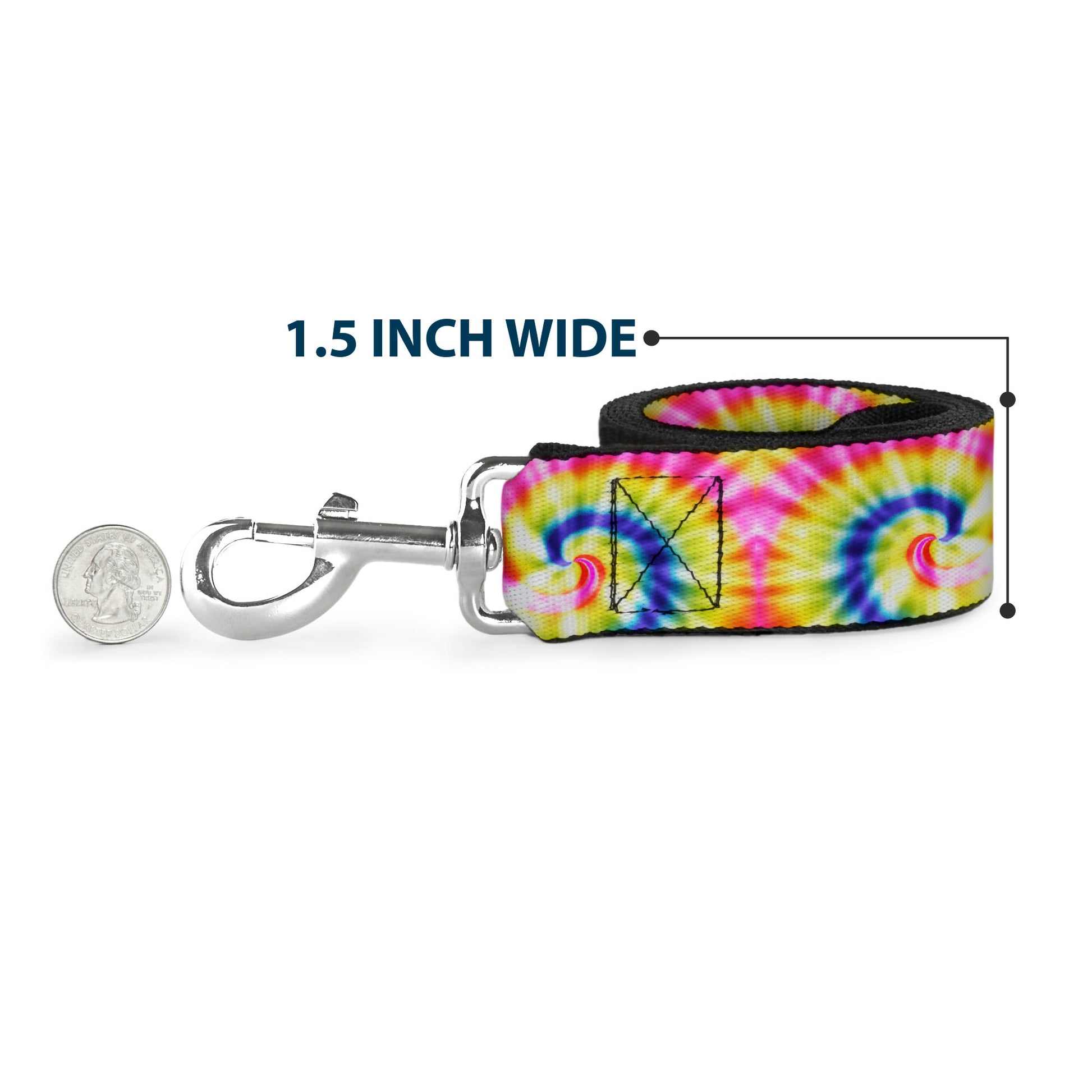 Dog Leash - Tie Dye Swirl Multi Color/White Dog Leashes Buckle-Down