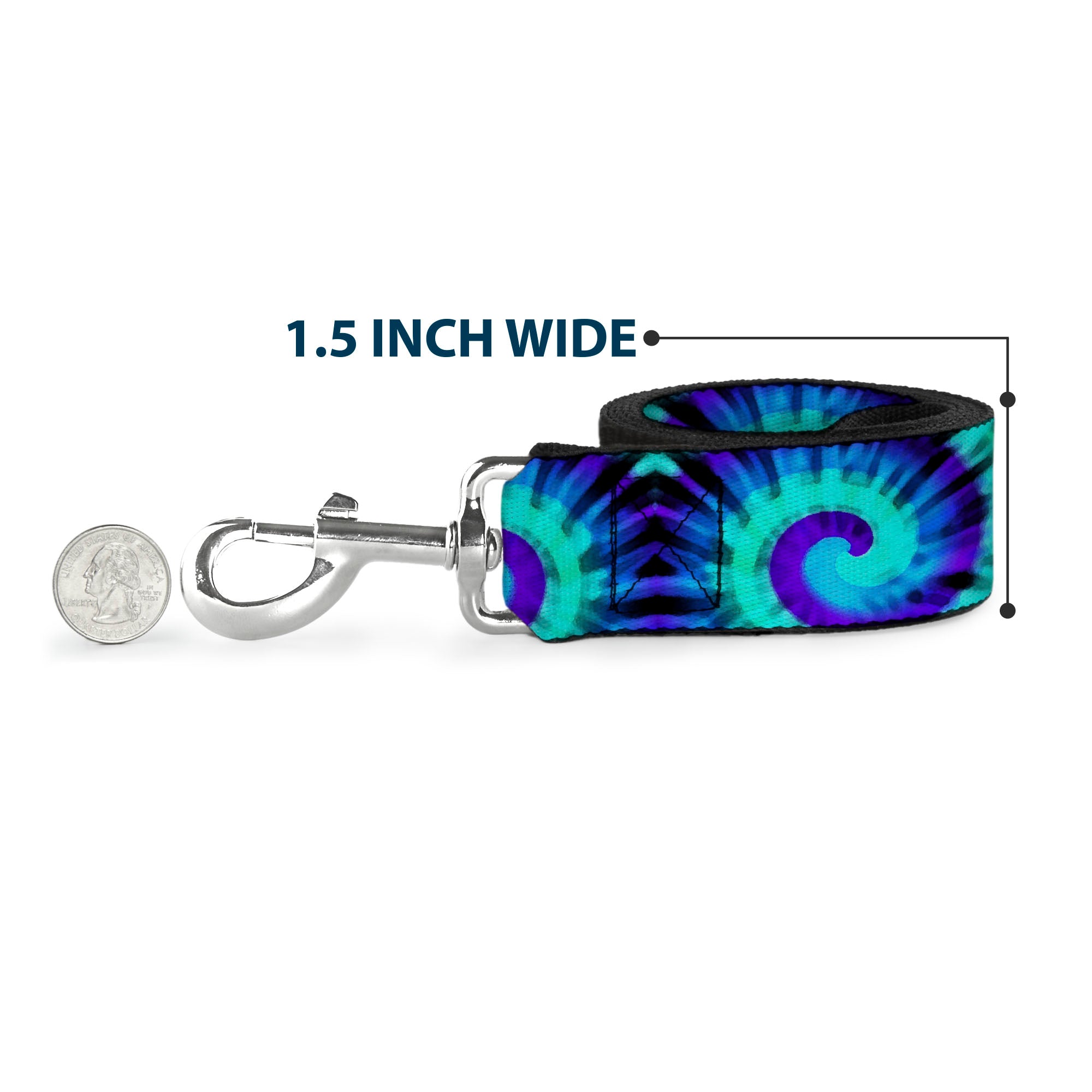 Dog Leash - Tie Dye Swirl Purples/Blues Dog Leashes Buckle-Down