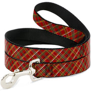 Dog Leash - Tartan Plaid2 Red/Green/Yellow Dog Leashes Buckle-Down