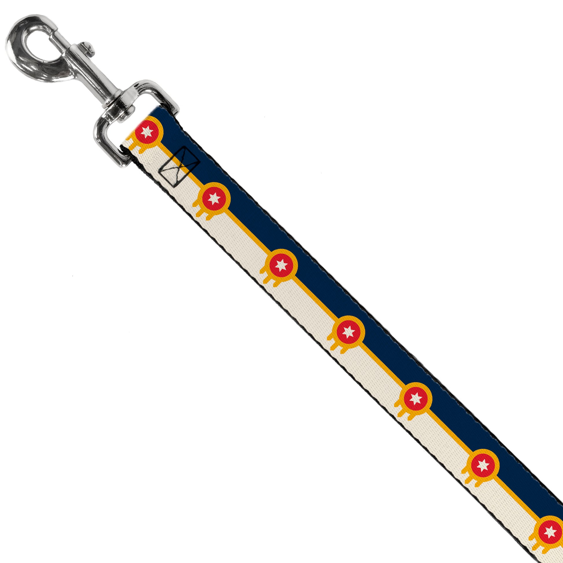 Dog Leash - Tulsa Oklahoma City Flag Navy Blue/Gold/Red/Beige Dog Leashes Buckle-Down