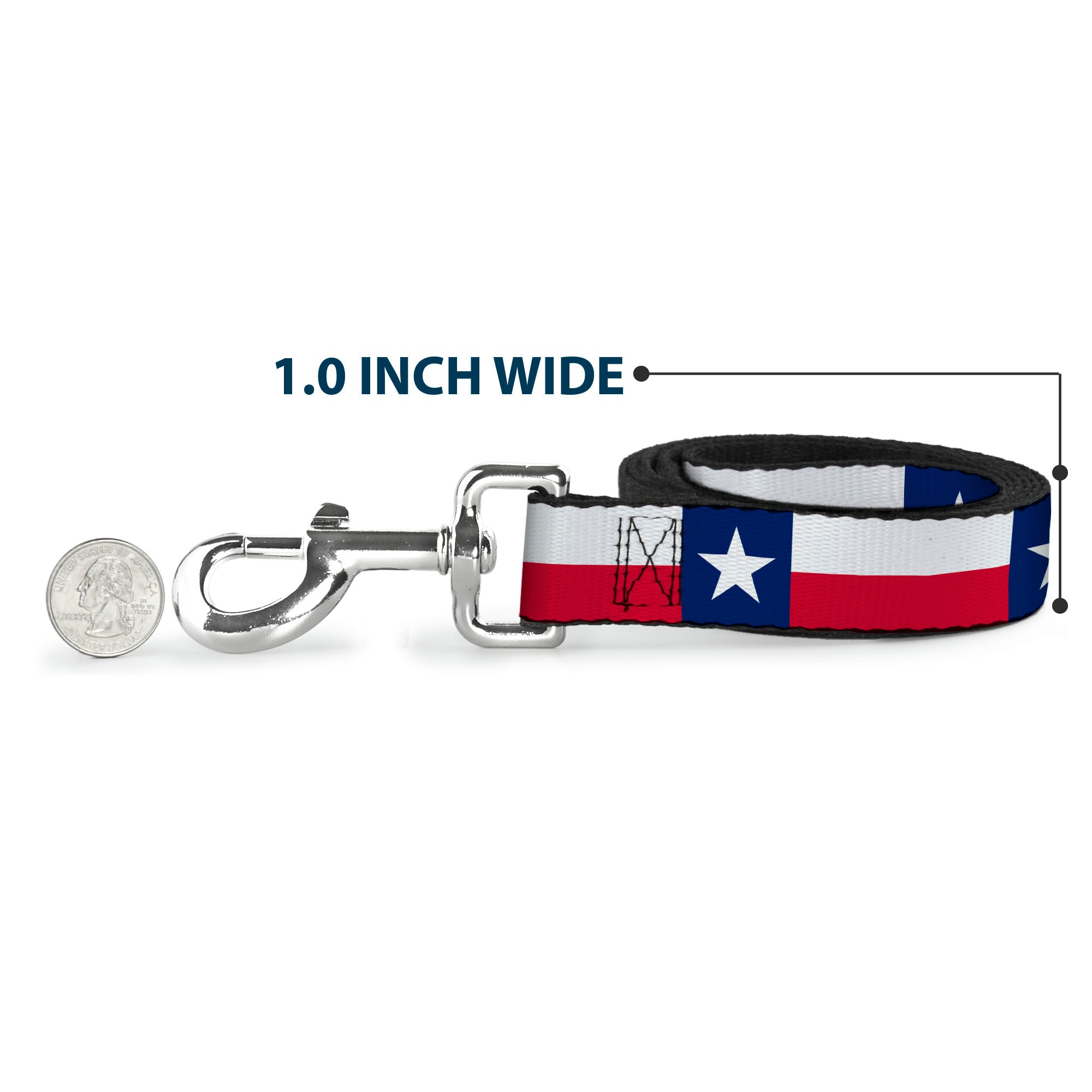 Dog Leash - Texas Flag Continuous Repeat Dog Leashes Buckle-Down