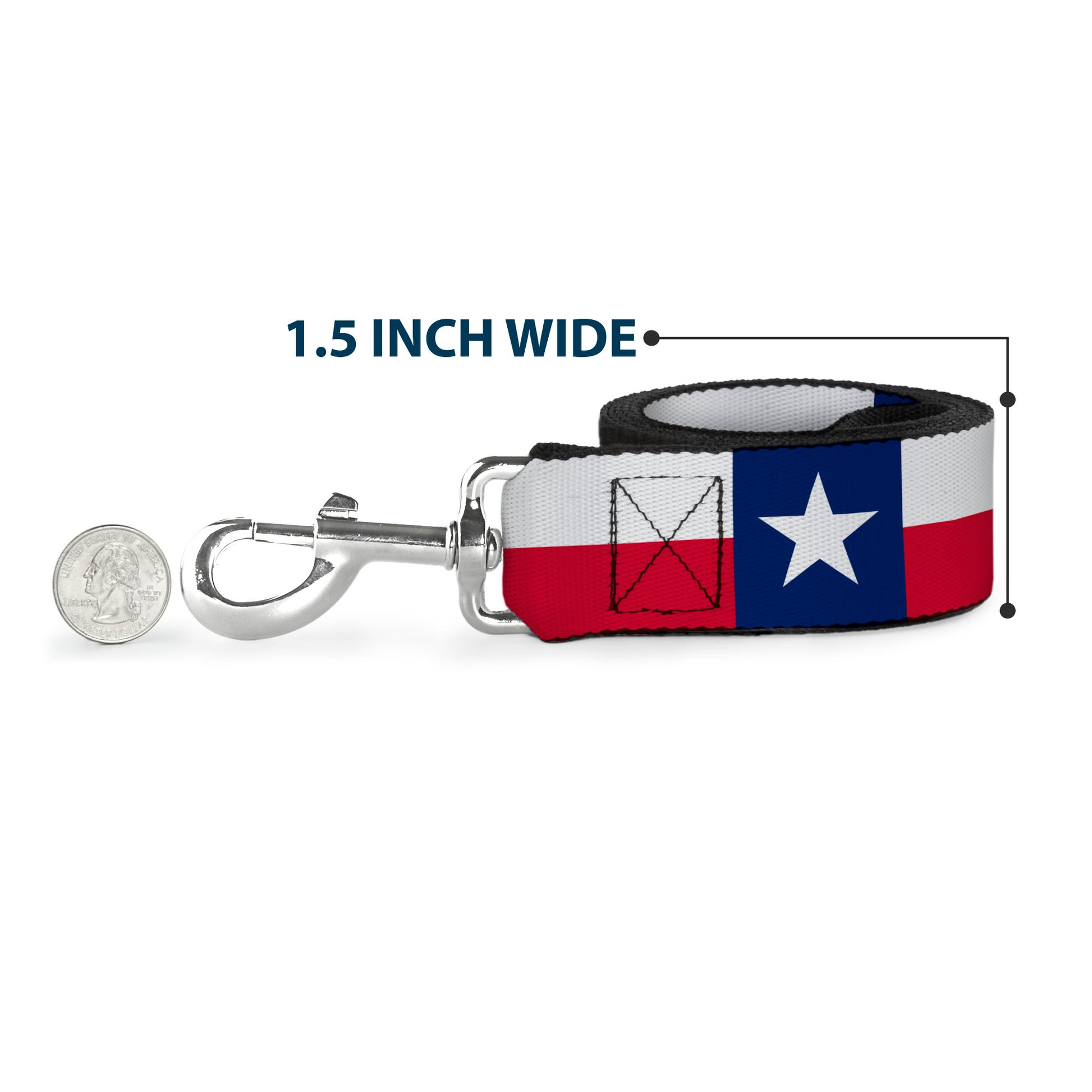 Dog Leash - Texas Flag Continuous Repeat Dog Leashes Buckle-Down