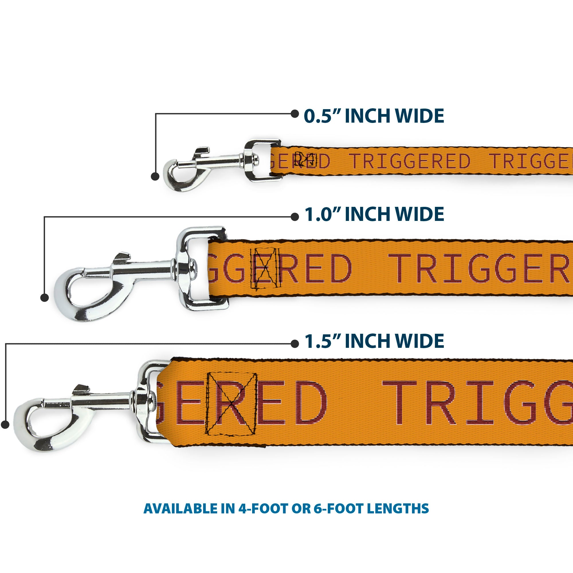 Dog Leash - TRIGGERED Orange/Burgundy Dog Leashes Buckle-Down