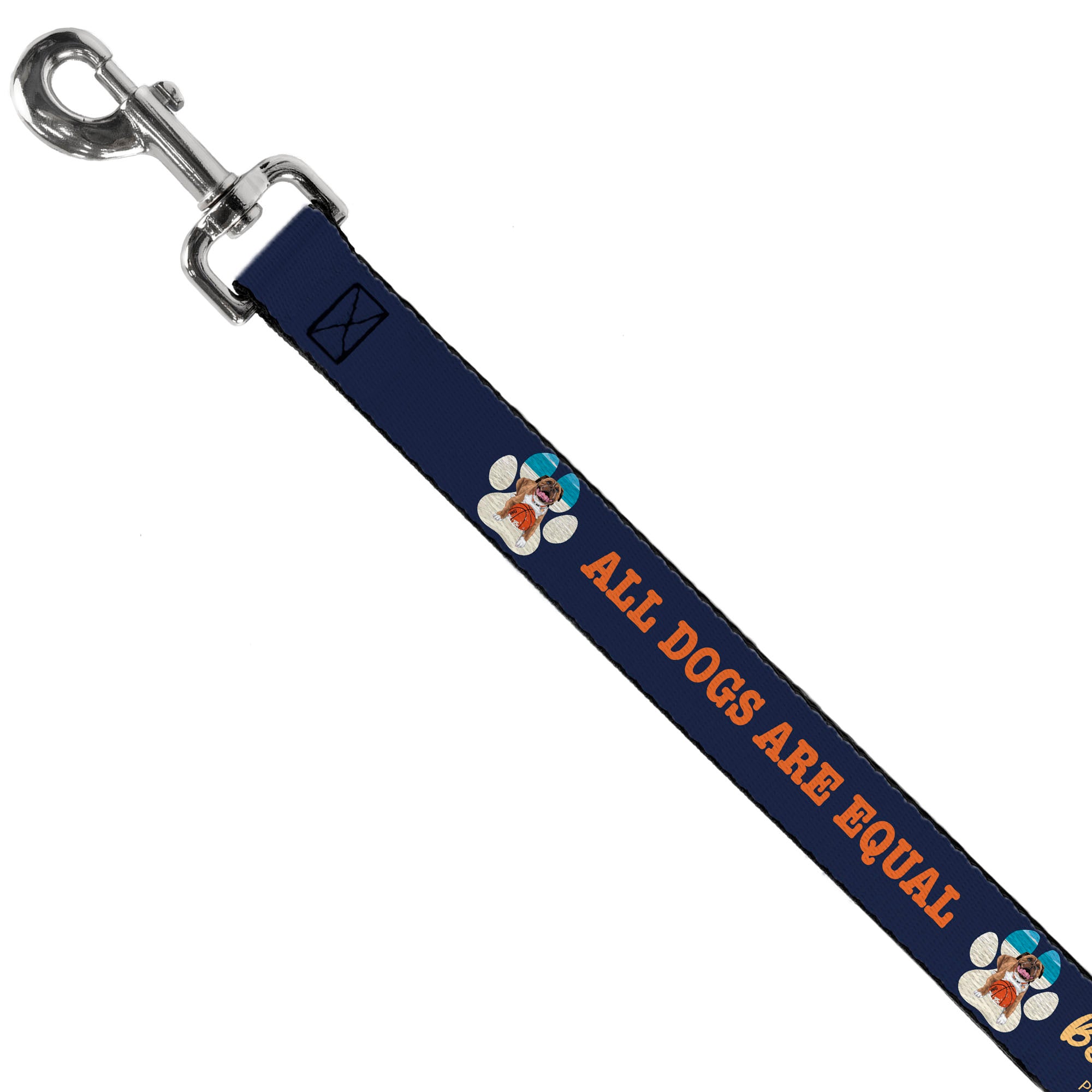 Dog Leash - BEACH DAWG CARE ALL DOGS ARE EQUAL Navy/Oange Dog Leashes Buckle-Down