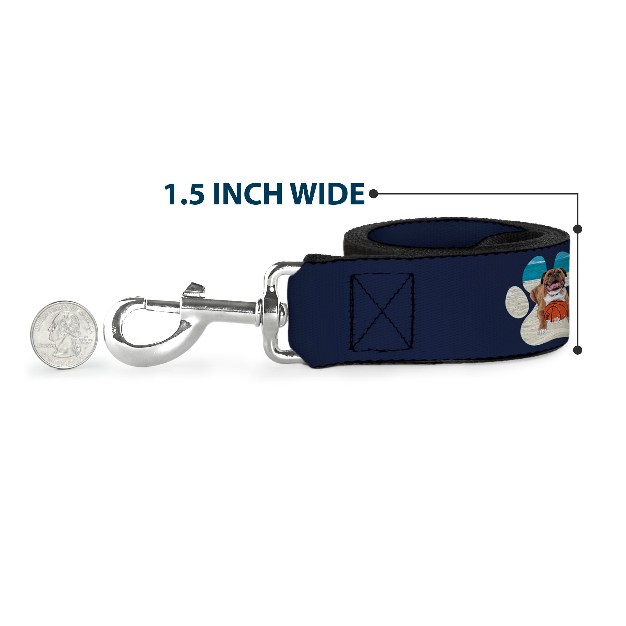 Dog Leash - BEACH DAWG CARE ALL DOGS ARE EQUAL Navy/Oange Dog Leashes Buckle-Down